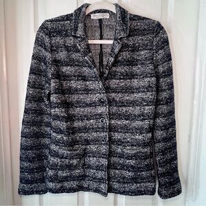 Amina Rubinacci  Black and Gray Tweed Blazer Size 42‎